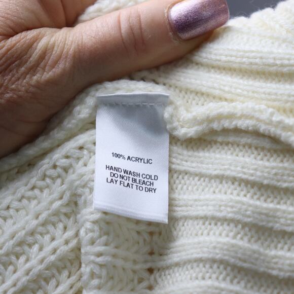 Lulus Cream Cable Knit Turtleneck Sweater/Dress – Longline – NWT – Size S/M - Picture 7 of 7